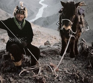 Mongolian tribesman with pony